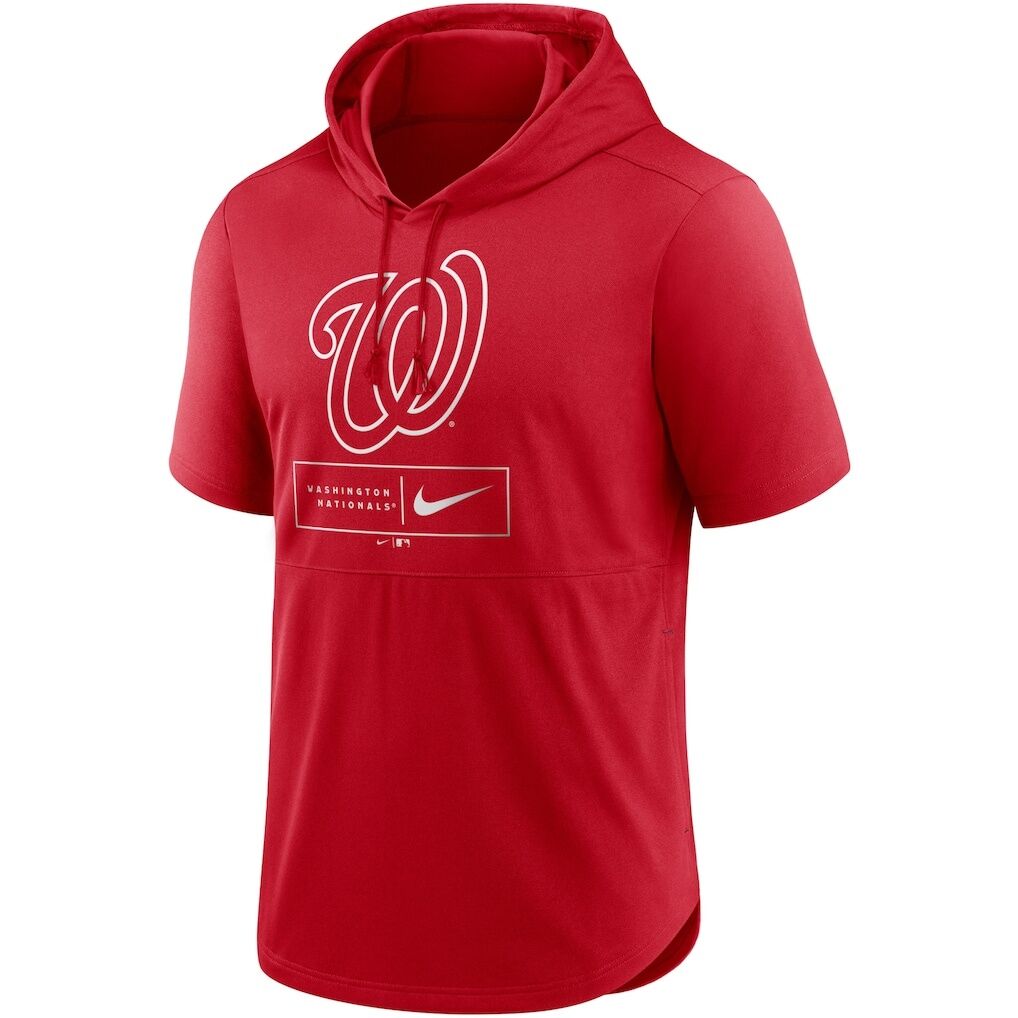 Washington Nationals Nike Lockup Performance Short Sleeve Lightweight Hooded Top