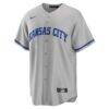Kansas City Royals Nike Road Replica Team Jersey - Gray - Side View