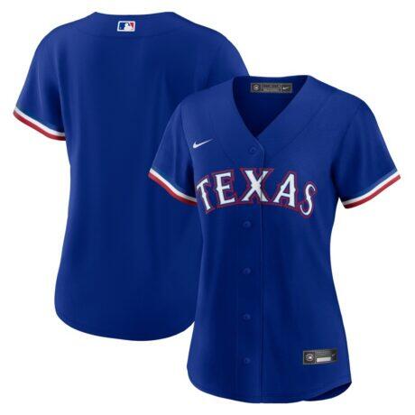 Texas Rangers Nike Women's Alternate Logo Replica Team Jersey - Deep Royal - Front View