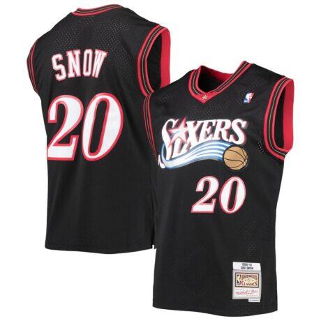 Eric Snow Philadelphia 76ers Mitchell & Ness 2000/01 Hardwood Classics Swingman Jersey - Black - Front View