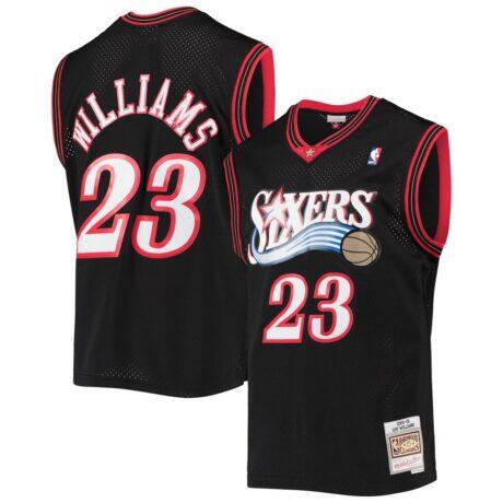 Lou Williams Philadelphia 76ers Mitchell & Ness 2005/06 Hardwood Classics Swingman Jersey - Black - Front View