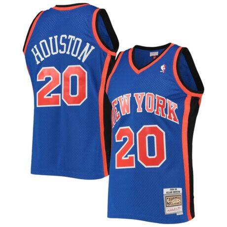 Allan Houston New York Knicks Mitchell & Ness Hardwood Classics Swingman Jersey - Blue - Front View