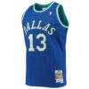 Steve Nash Dallas Mavericks Mitchell & Ness 1998/99 Hardwood Classics Swingman Jersey - Blue - Side View