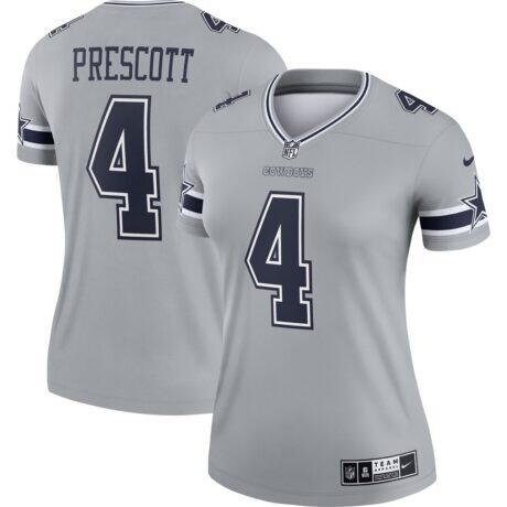 Dak Prescott Dallas Cowboys Nike Women's Legend Player Performance Top - Gray - Front View