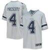 Dak Prescott Dallas Cowboys Nike Youth Inverted Team Game Jersey - Silver - Front View