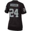 Charles Woodson Las Vegas Raiders Mitchell & Ness Women's Legacy Replica Team Jersey - Black - Detail View