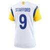 Matthew Stafford Los Angeles Rams Nike Women's Player Jersey - White - Detail View
