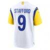 Matthew Stafford Los Angeles Rams Nike Alternate Game Jersey - White - Detail View