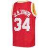 Hakeem Olajuwon Houston Rockets Mitchell & Ness Youth 1996/97 Hardwood Classics Swingman Jersey - Red - Detail View