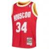 Hakeem Olajuwon Houston Rockets Mitchell & Ness Youth 1996/97 Hardwood Classics Swingman Jersey - Red - Side View