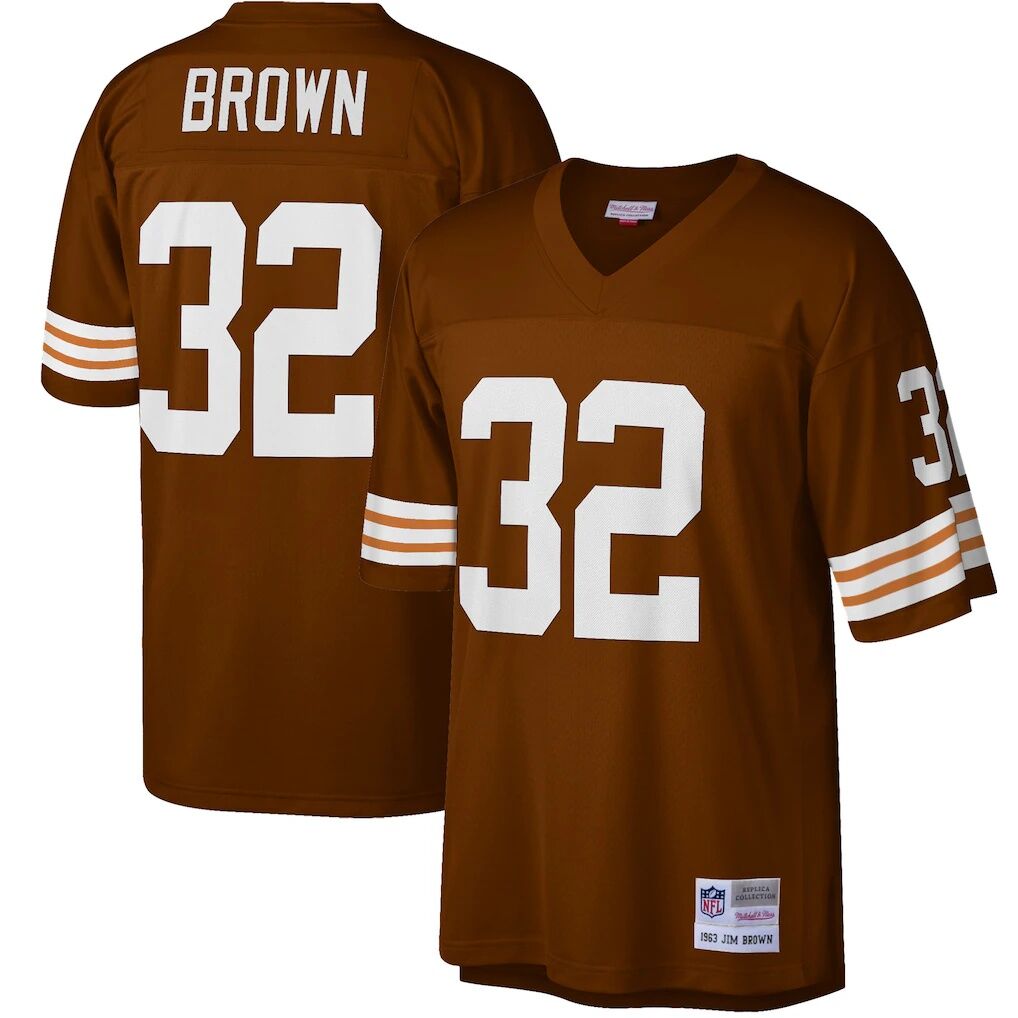 Jim Brown Cleveland Browns Mitchell & Ness Big & Tall 1963 Retired Player Replica Jersey