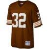 Jim Brown Cleveland Browns Mitchell & Ness Big & Tall 1963 Retired Player Replica Jersey - Brown - Side View