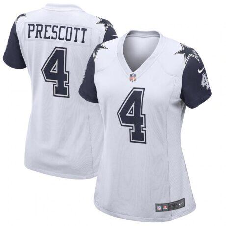 Dak Prescott Dallas Cowboys Nike Women's Alternate Game Jersey - White - Front View