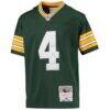 Brett Favre Green Bay Packers Mitchell & Ness Youth 1996 Retired Player Legacy Jersey - Green - Side View