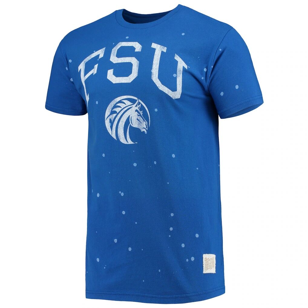 Fayetteville State Broncos Original Retro Brand Bleach Splatter T-Shirt - Royal