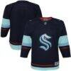 Seattle Kraken Youth Home Premier Jersey - Navy - Front View