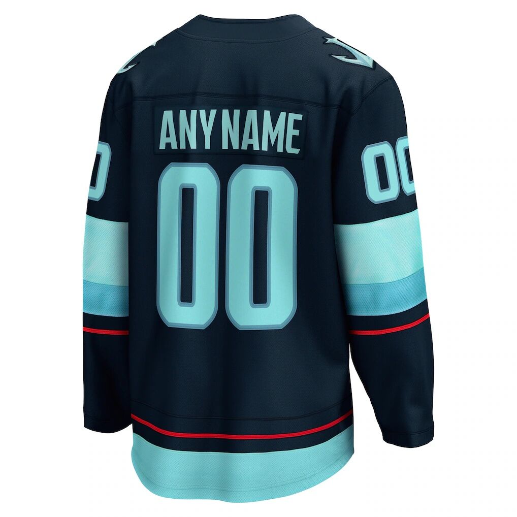 Seattle Kraken Fashion7 Home  Breakaway Custom Jersey - Deep Sea Blue
