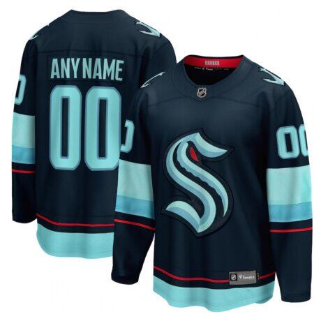 Seattle Kraken Fashion7 Home Breakaway Custom Jersey - Navy - Front View