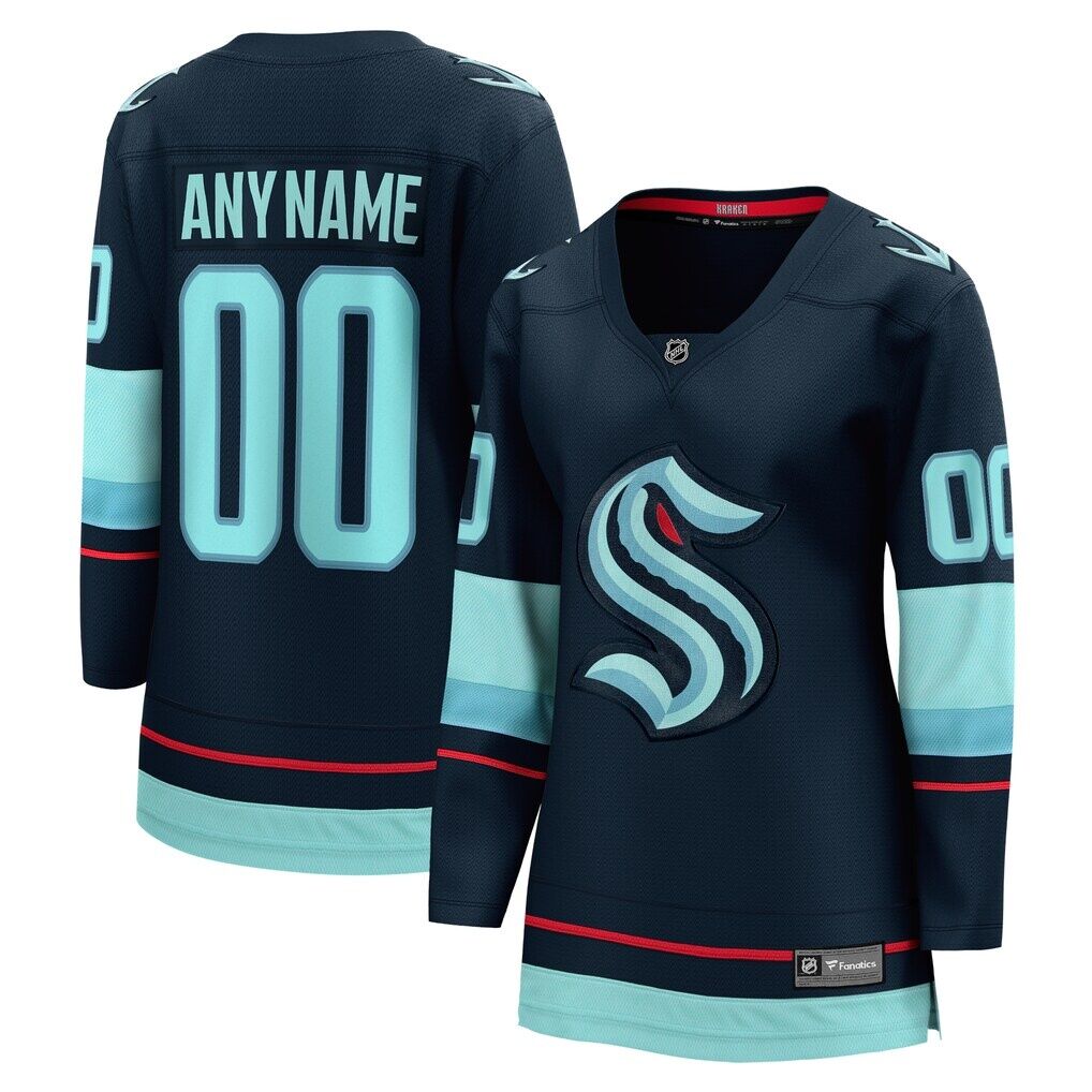 Seattle Kraken Fashion7 Women's Home Breakaway Custom Jersey - Deep Sea Blue