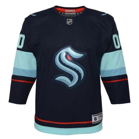Seattle Kraken Youth Home Premier Custom Jersey - Navy - Side View