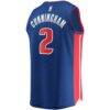 Cade Cunningham Detroit Pistons Fashion7 2021 NBA Draft First Round Pick Fast Break Replica Jersey Blue - - Detail View