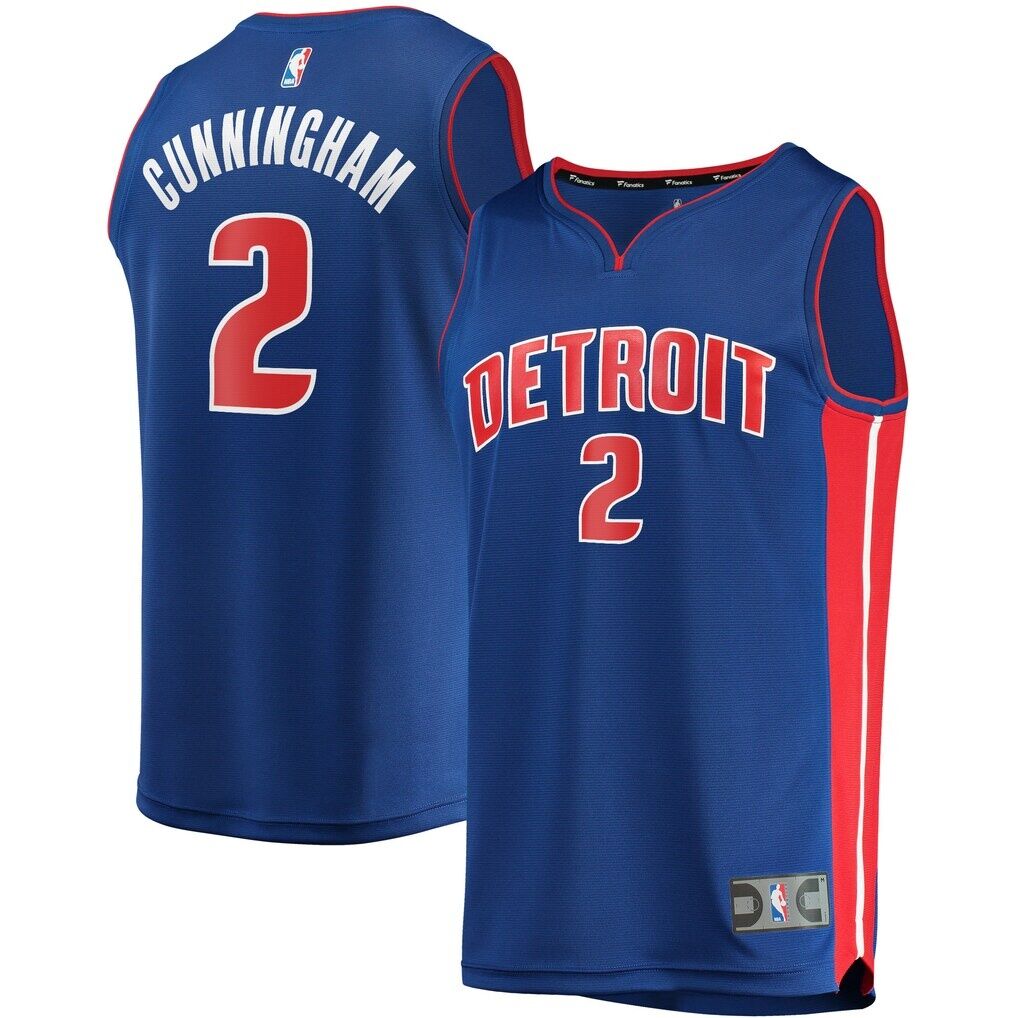 Cade Cunningham Detroit Pistons Fashion7 2021 NBA Draft First Round Pick Fast Break Replica Jersey Blue - Icon Edition
