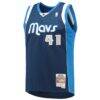 Dirk Nowitzki Dallas Mavericks Mitchell & Ness 2011/12 Hardwood Classics Swingman Jersey - Navy - Side View