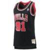 Dennis Rodman Chicago Bulls Mitchell & Ness Women's Hardwood Classics Swingman Jersey - Black - Back View