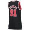 Dennis Rodman Chicago Bulls Mitchell & Ness Women's Hardwood Classics Swingman Jersey - Black - Detail View