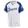 Hank Aaron Atlanta Braves Nike Home Cooperstown Collection Player Jersey - White - Back View