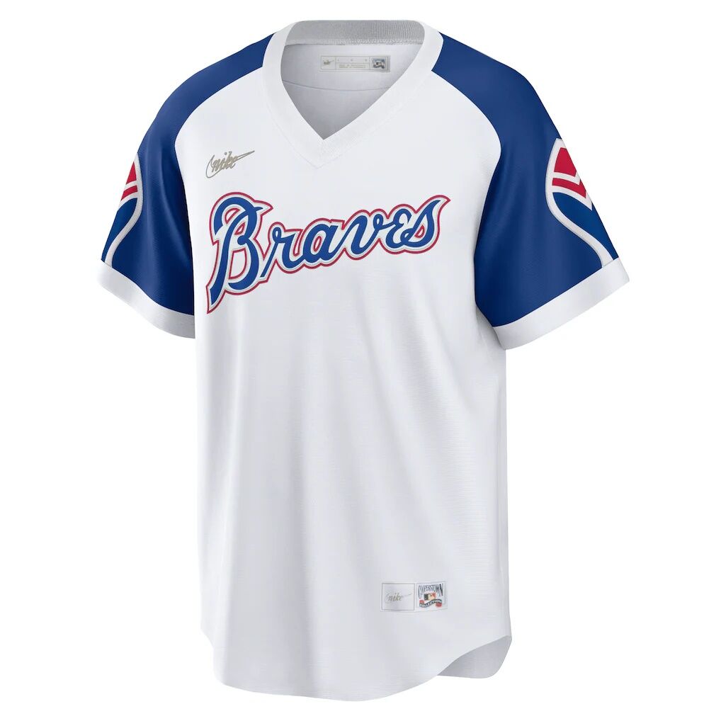 Hank Aaron Atlanta Braves Nike Home Cooperstown Collection Player Jersey