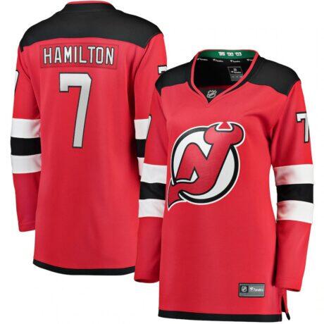 Dougie Hamilton New Jersey Devils Fashion7 Women's Breakaway Player Jersey - Red - Front View