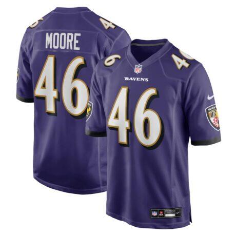 Nick Moore Baltimore Ravens Nike Game Jersey - Purple - Front View