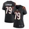 Jackson Carman Cincinnati Bengals Nike Women's Game Jersey - Black - Front View