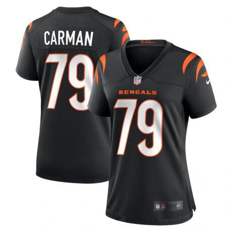 Jackson Carman Cincinnati Bengals Nike Women's Game Jersey - Black - Front View