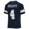 Dak Prescott Dallas Cowboys Nike Girls Youth Team Game Jersey - Navy - Detail View