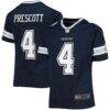 Dak Prescott Dallas Cowboys Nike Girls Youth Team Game Jersey - Navy - Front View