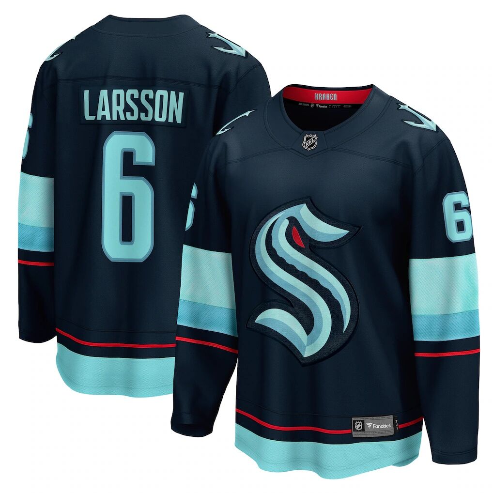 Adam Larsson Seattle Kraken Fashion7 Home Breakaway Player Jersey - Deep Sea Blue