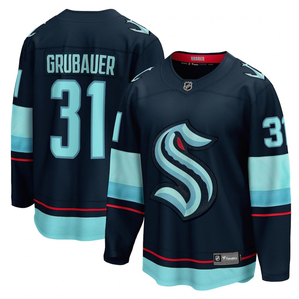 Philipp Grubauer Seattle Kraken Fashion7 Home Breakaway Player Jersey