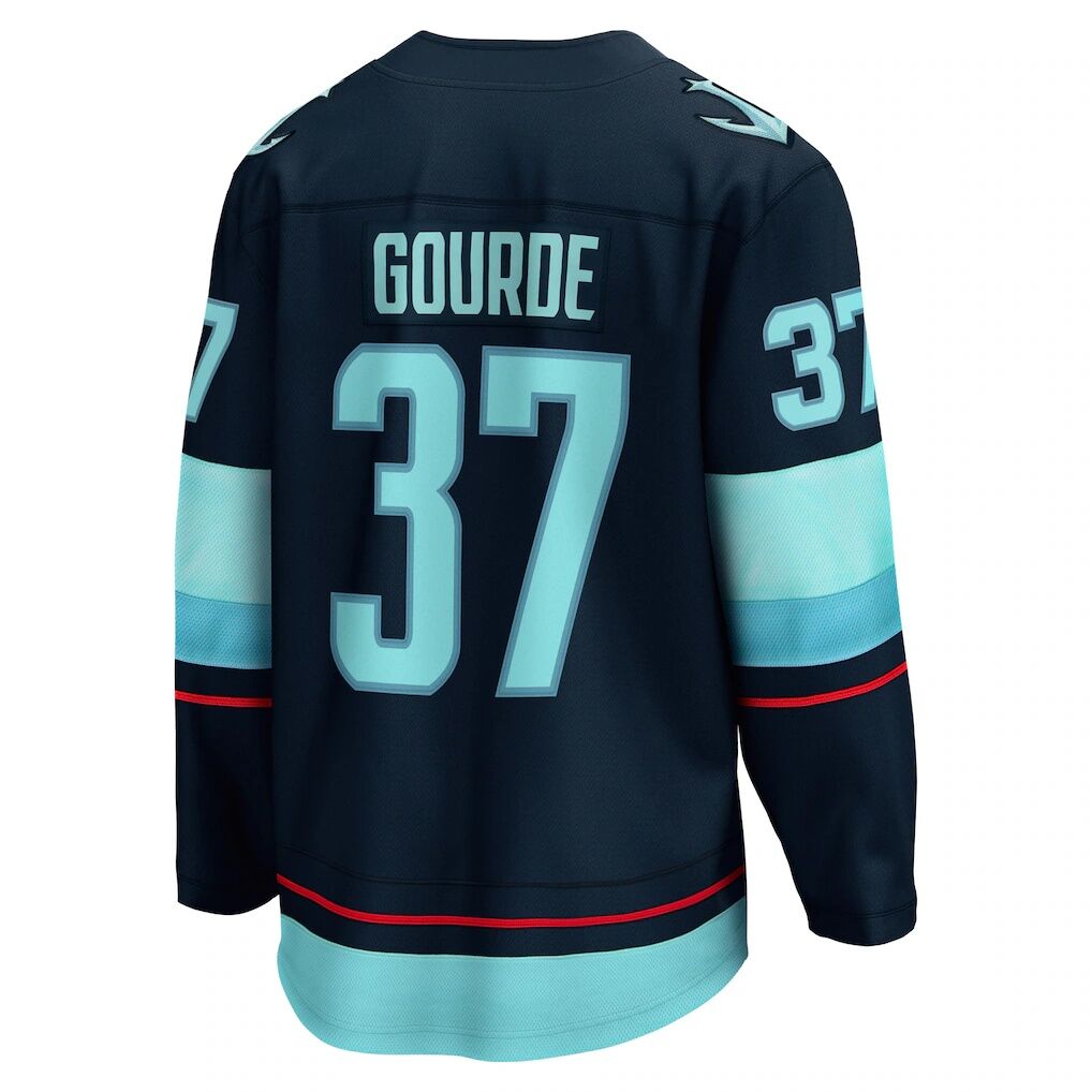 Yanni Gourde Seattle Kraken Fashion7 Home Breakaway Player Jersey - Deep Sea Blue