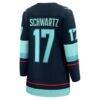 Jaden Schwartz Seattle Kraken Fashion7 Women's Home Breakaway Player Jersey - Navy - Detail View