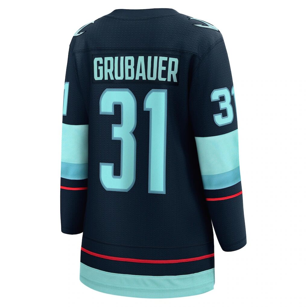 Philipp Grubauer Seattle Kraken Fashion7 Women's Home Breakaway Player Jersey
