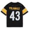 Troy Polamalu Pittsburgh Steelers Mitchell & Ness Toddler 2005 Retired Legacy Jersey - Black - Detail View