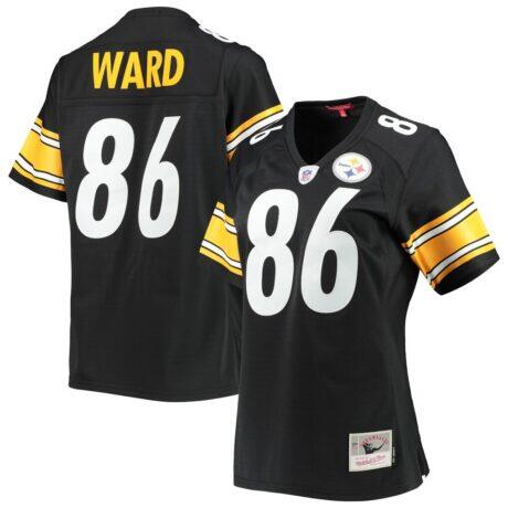 Hines Ward Pittsburgh Steelers Mitchell & Ness Women's Legacy Replica Player Jersey - Black - Front View