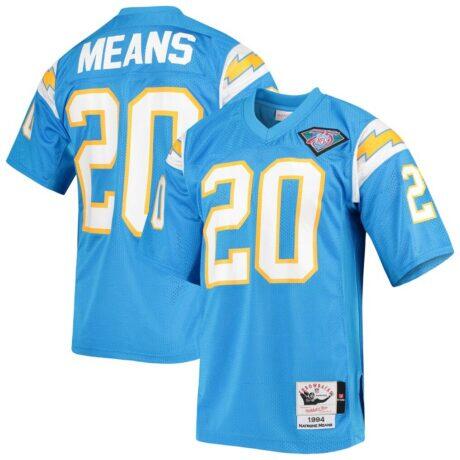 Natrone Means Los Angeles Chargers 1994 Mitchell & Ness Authentic Throwback Retired Player Jersey - - Front View