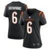 Jake Browning Cincinnati Bengals Nike Women's Game Jersey - Black - Front View