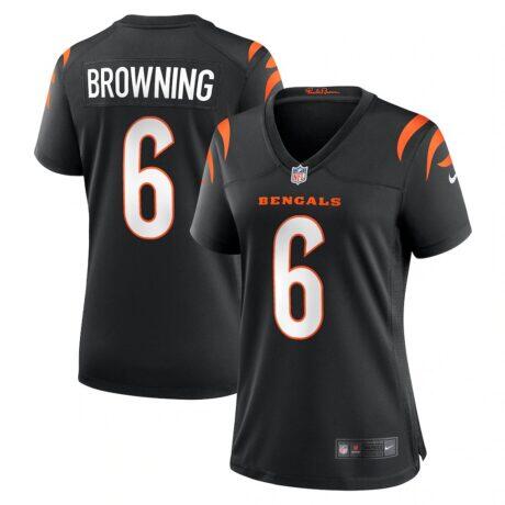 Jake Browning Cincinnati Bengals Nike Women's Game Jersey - Black - Front View