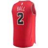Lonzo Ball Chicago Bulls Fashion7 Youth Fast Break Road Replica Jersey - Red - Detail View