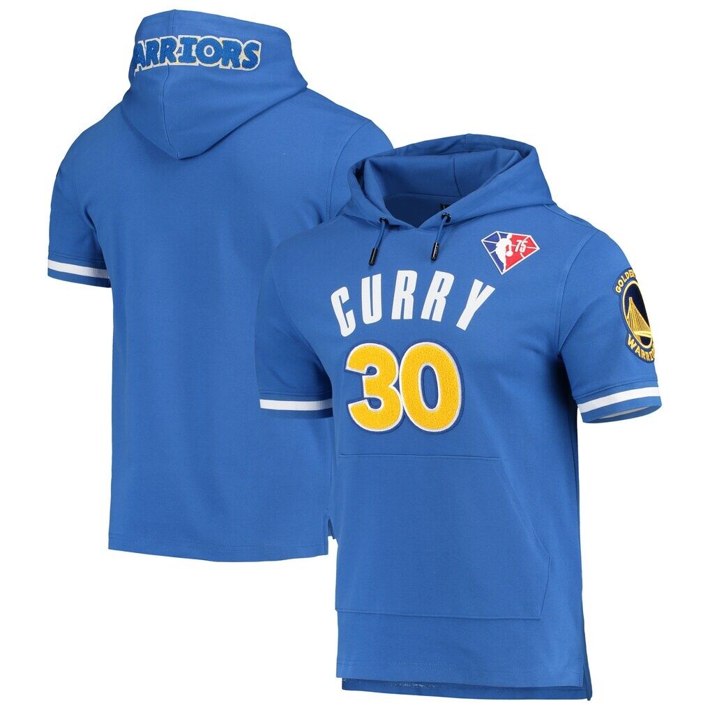 Stephen Curry Golden State Warriors Pro Standard Name & Number Short Sleeve Pullover Hoodie – Royal