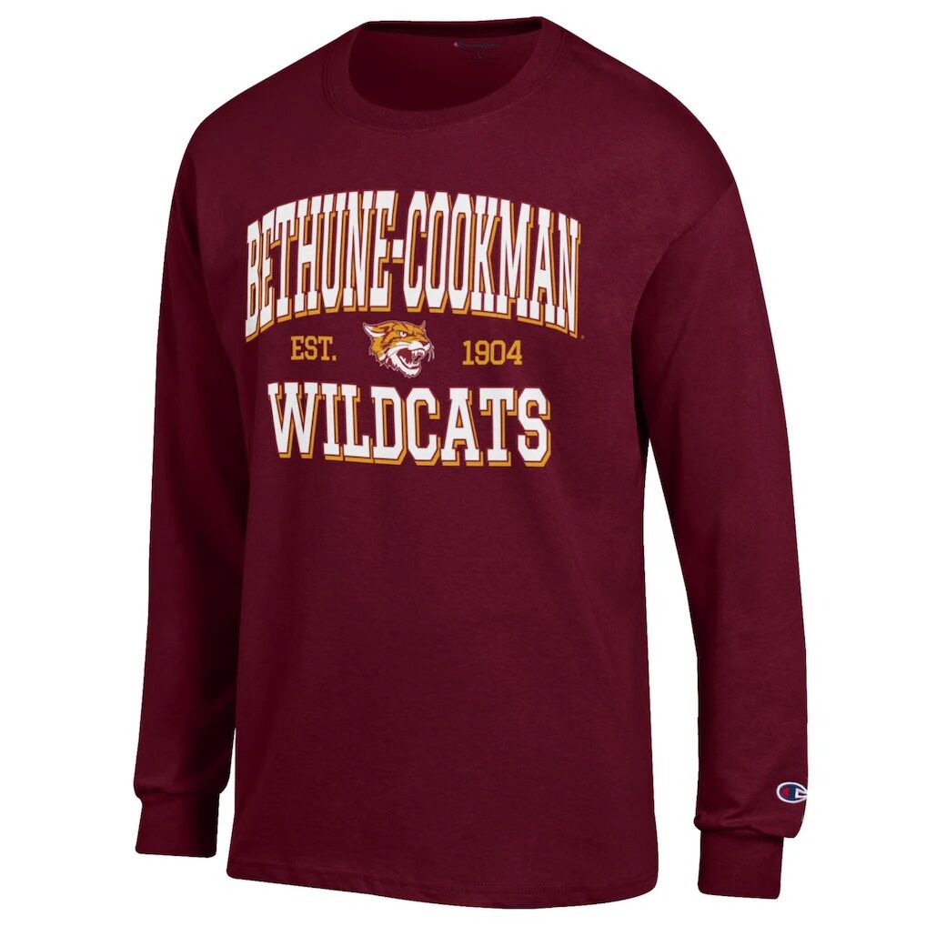 Bethune-Cookman Wildcats Champion Jersey Est. Date Long Sleeve T-Shirt - Maroon